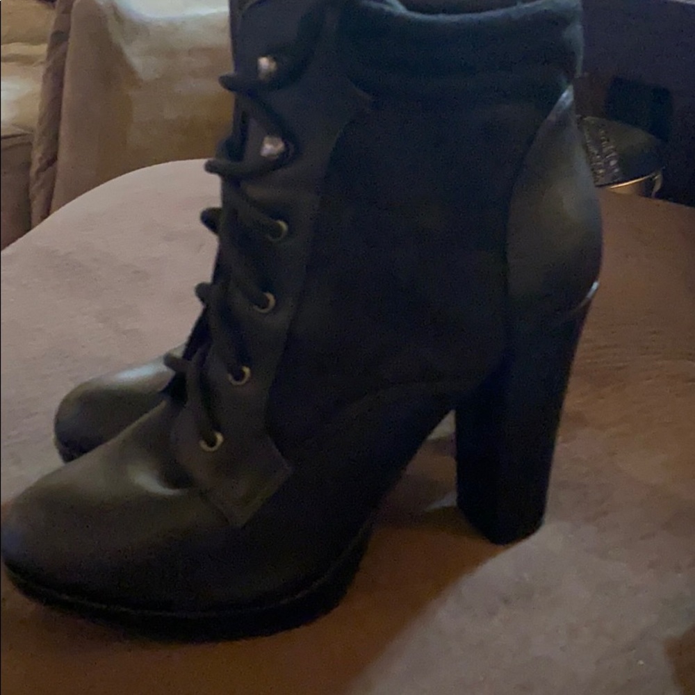 Call It Spring Black Combat Ankle Booties